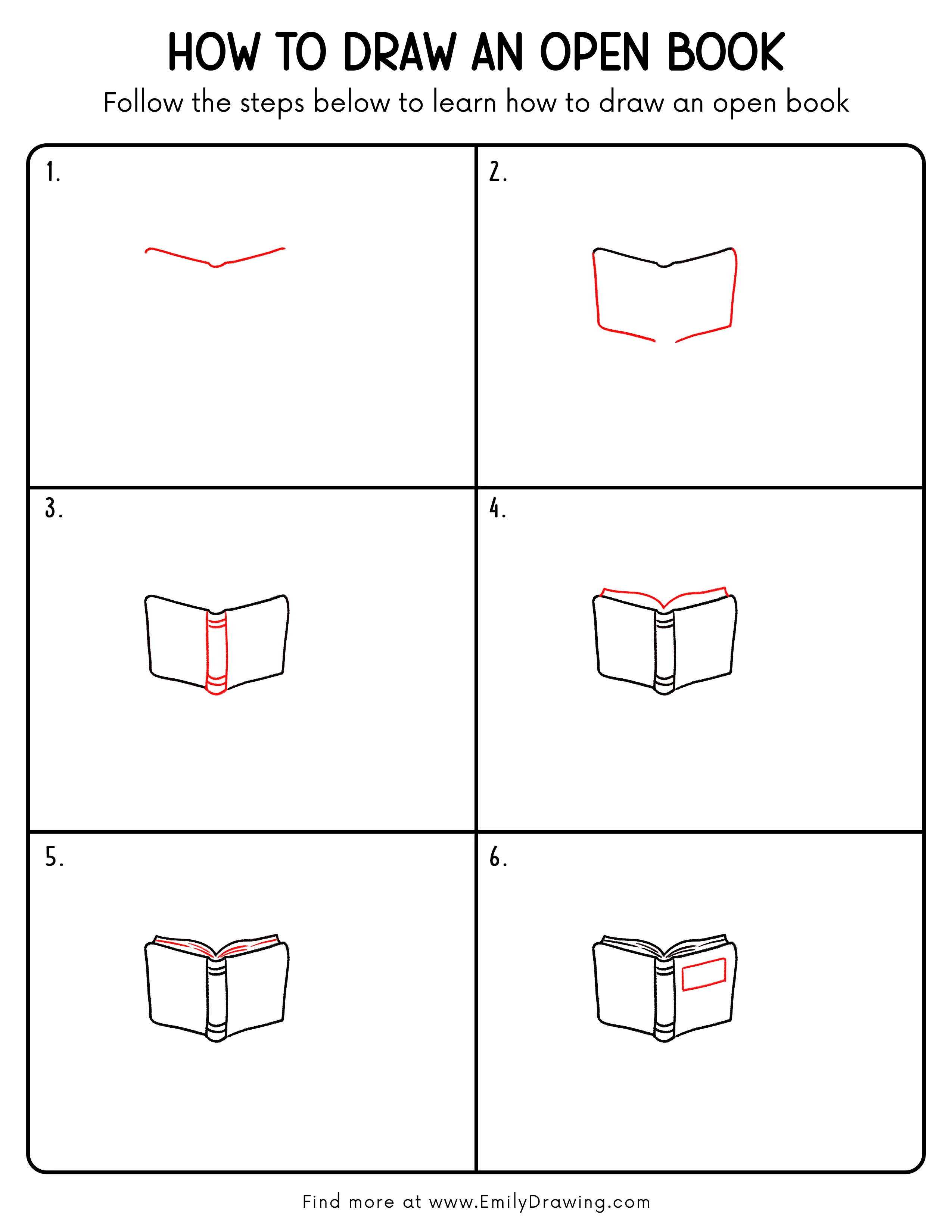 Printable Open Book Drawing Guide